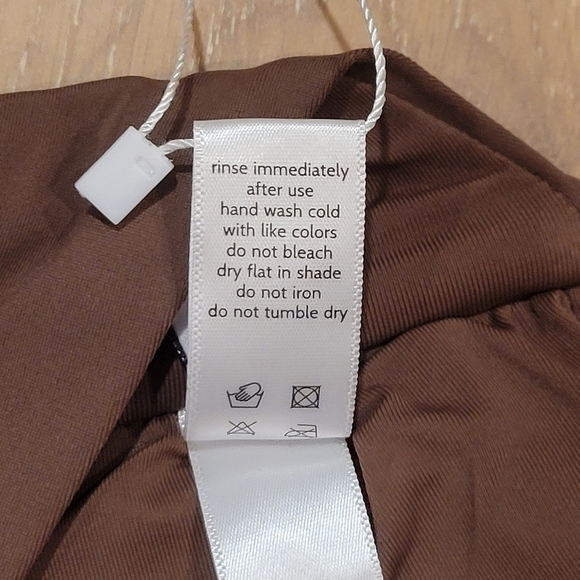 Andie Swim Espresso Brown Bandeau Padded Scala bikini top size L NWT - Picture 7 of 10